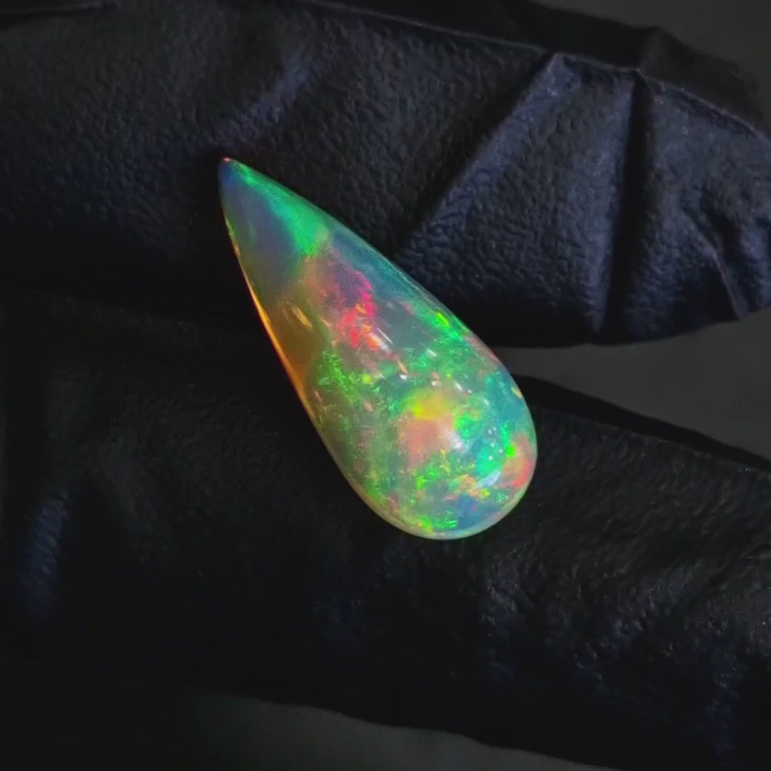6.9Cts Natural Ethiopian Opal Cabochon | Pear | 24x10mm | Untreated