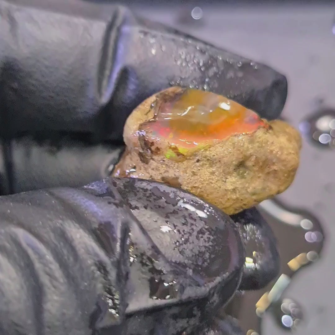 44 Carats | Ethiopian Water Opal Specimen grade | Brilliant play of colour| 30x17mm