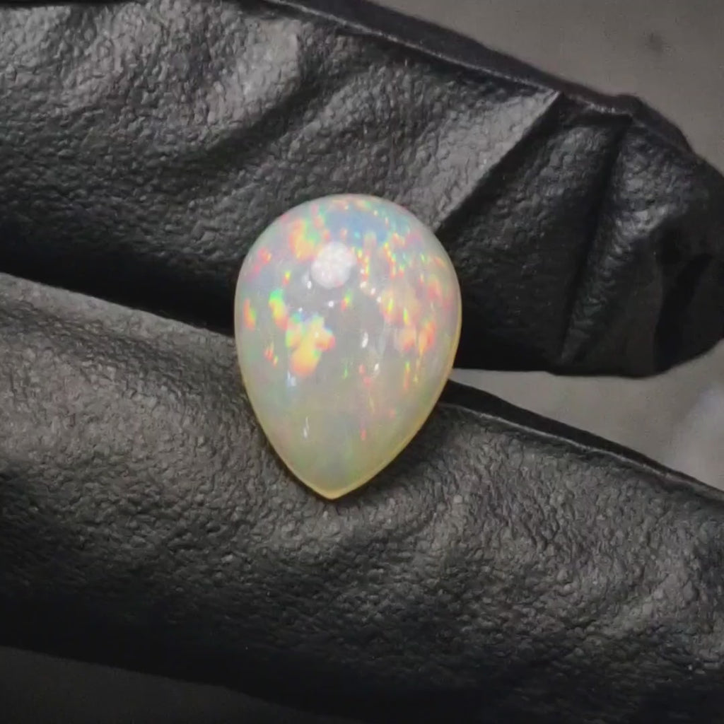 6.7Cts Natural Ethiopian Opal Cabochon | Pear | 16x12mm | Untreated