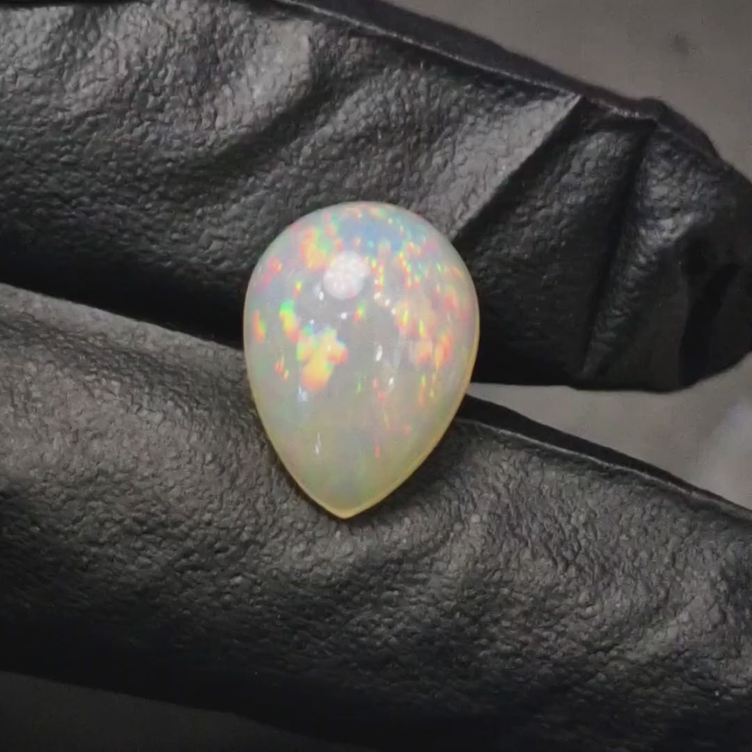 6.7Cts Natural Ethiopian Opal Cabochon | Pear | 16x12mm | Untreated