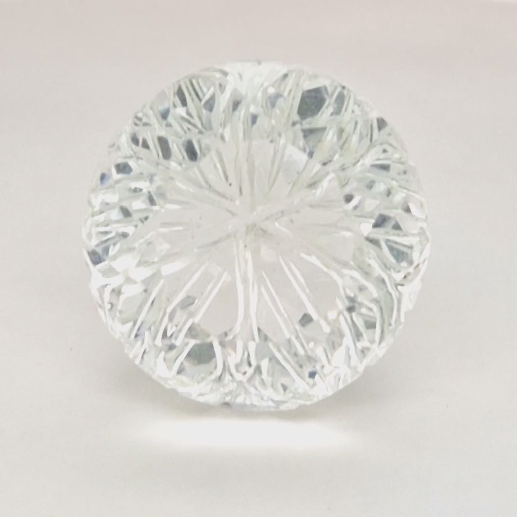 Natural Clear Quartz Carved  | Round  | Size: 21mm