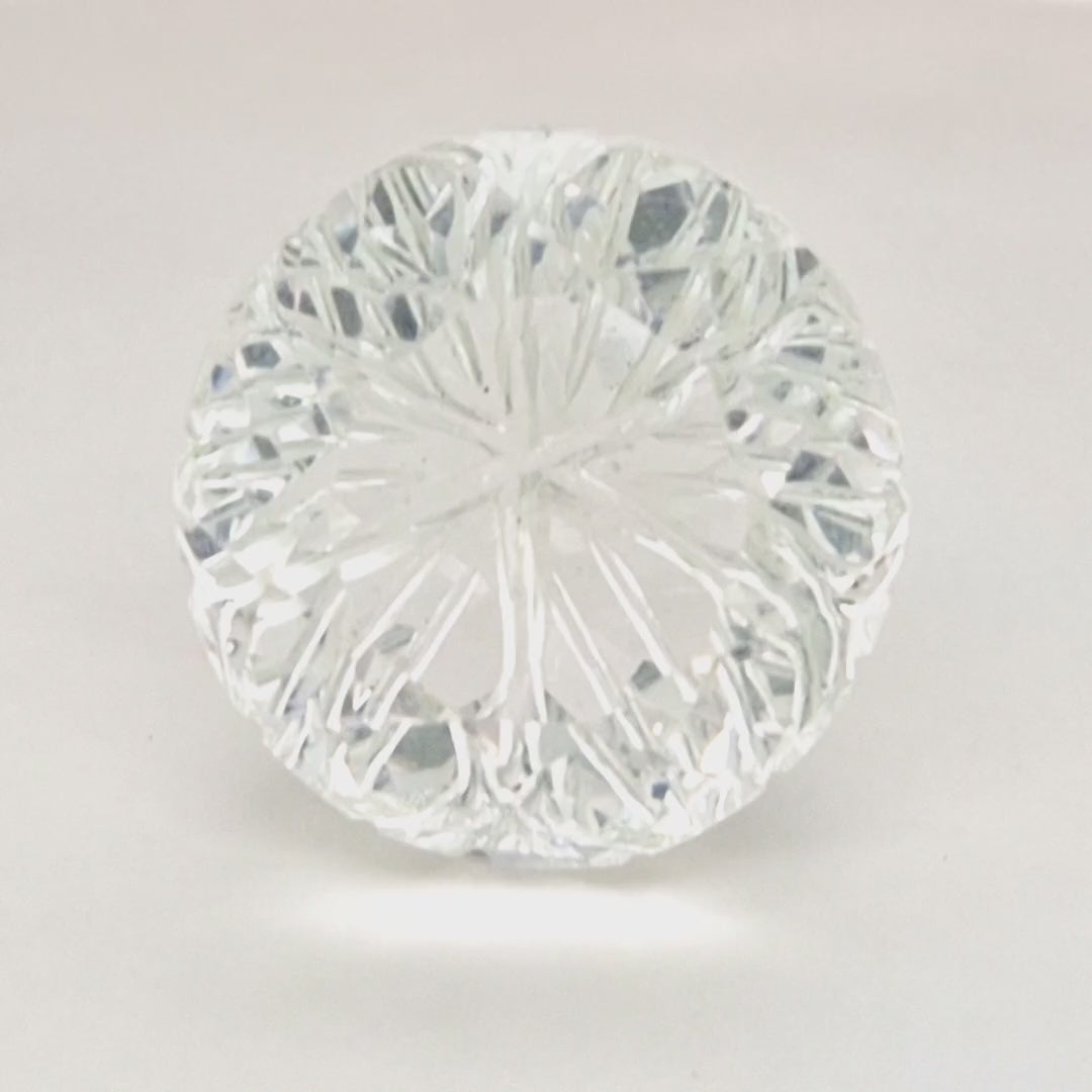 Natural Clear Quartz Carved  | Round  | Size: 21mm