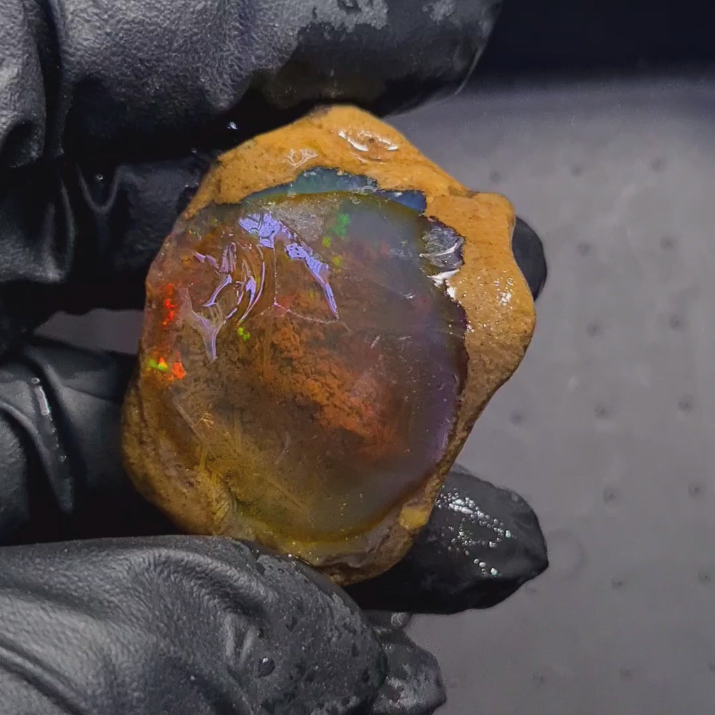 169 Carats | Ethiopian Water Opal Specimen grade | Brilliant play of colour| 47x36mm