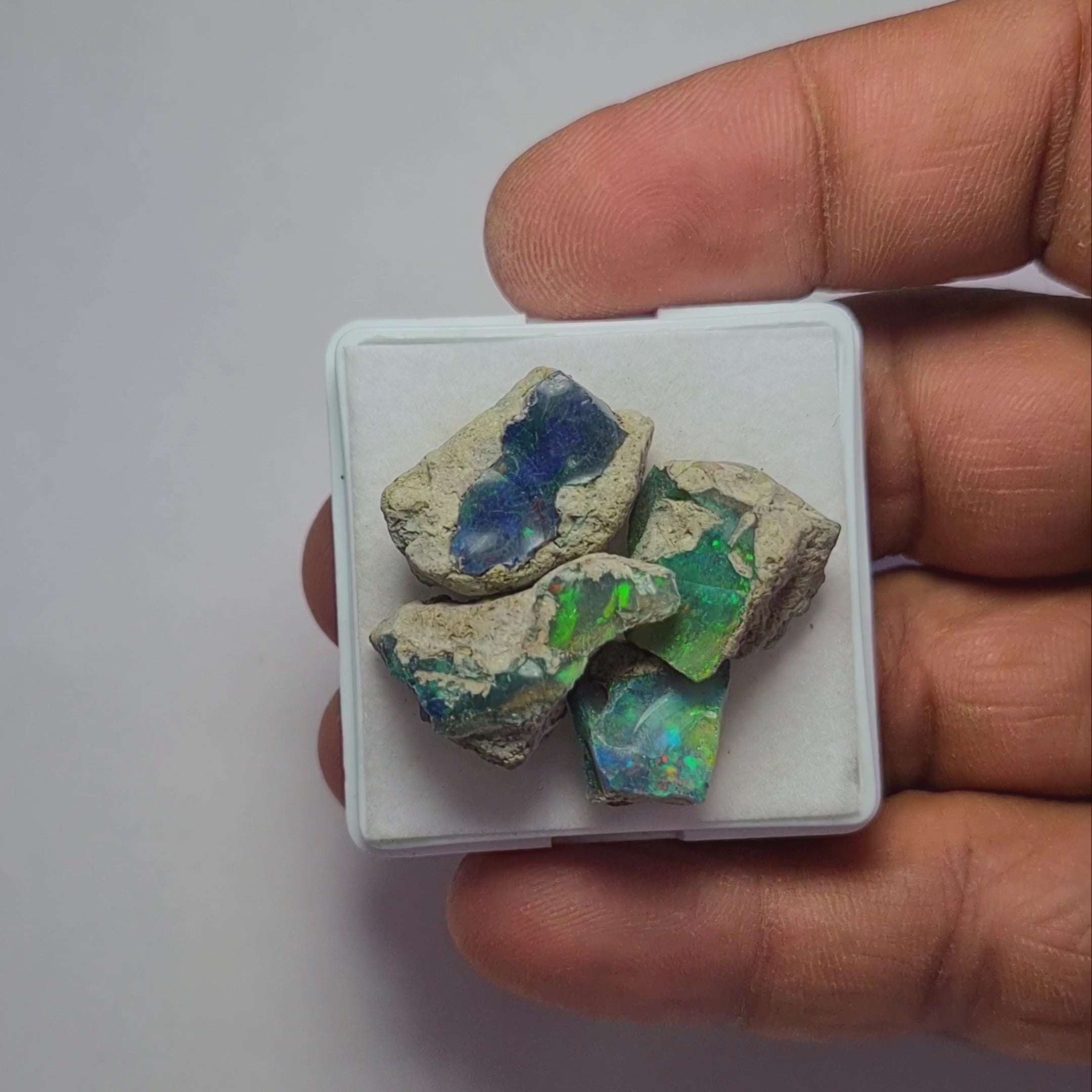 4 Pcs Natural Black Opal Rough | Size: 13-22mm