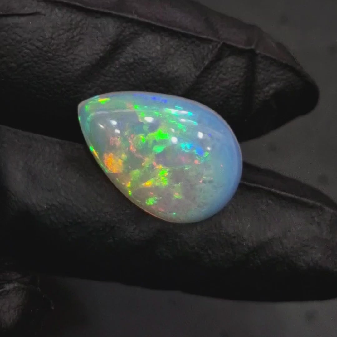 12.8Cts Natural Ethiopian Opal Cabochon | Pear | 23x16mm | Untreated