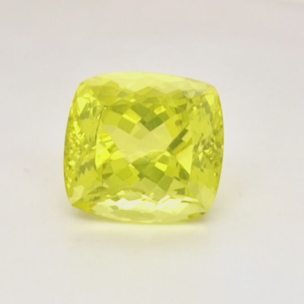 Natural Lemon Quartz Faceted  | Square  | Size: 17x17mm