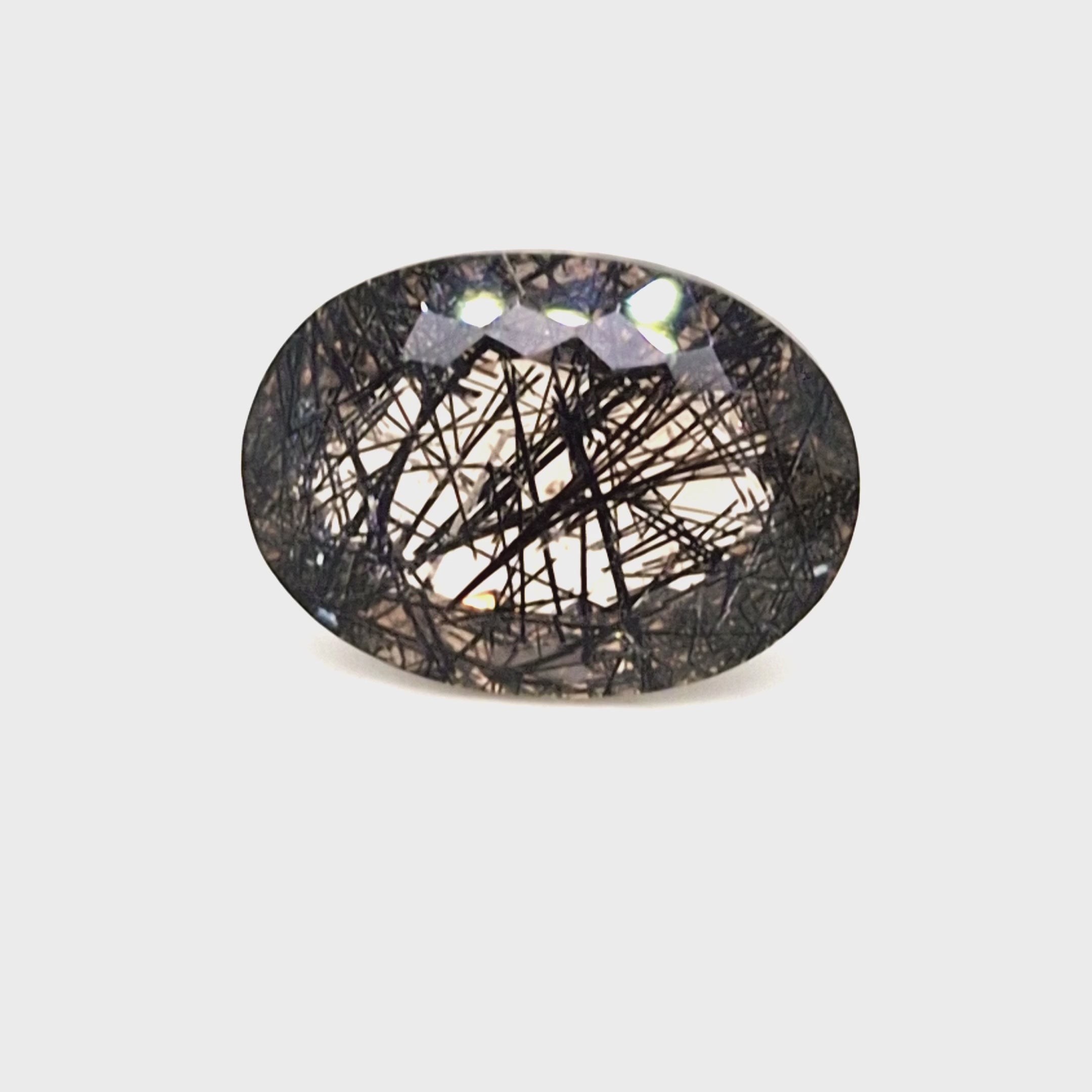 Natural Black Rutile Faceted  | Oval  | Size: 22x16mm
