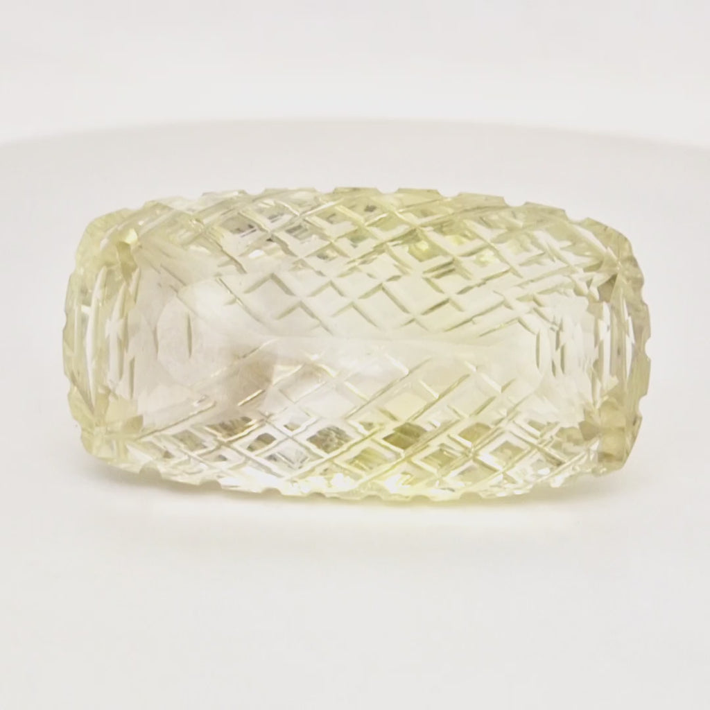 Natural Lemon Quartz Carved  | Rectangle  | Size: 40x21mm