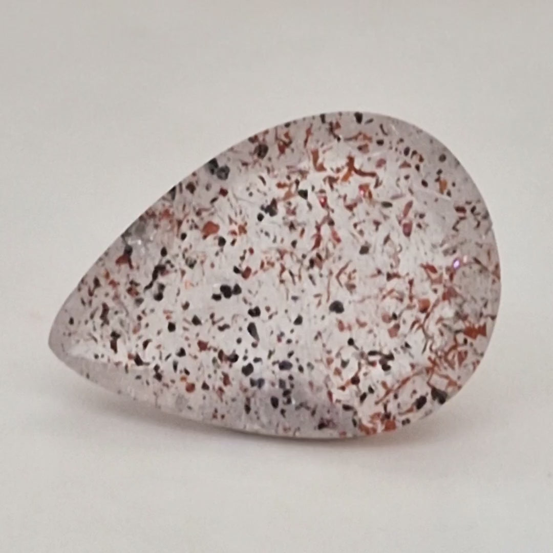 Natural Super Seven Quartz  | Pear  | Size: 21x15mm